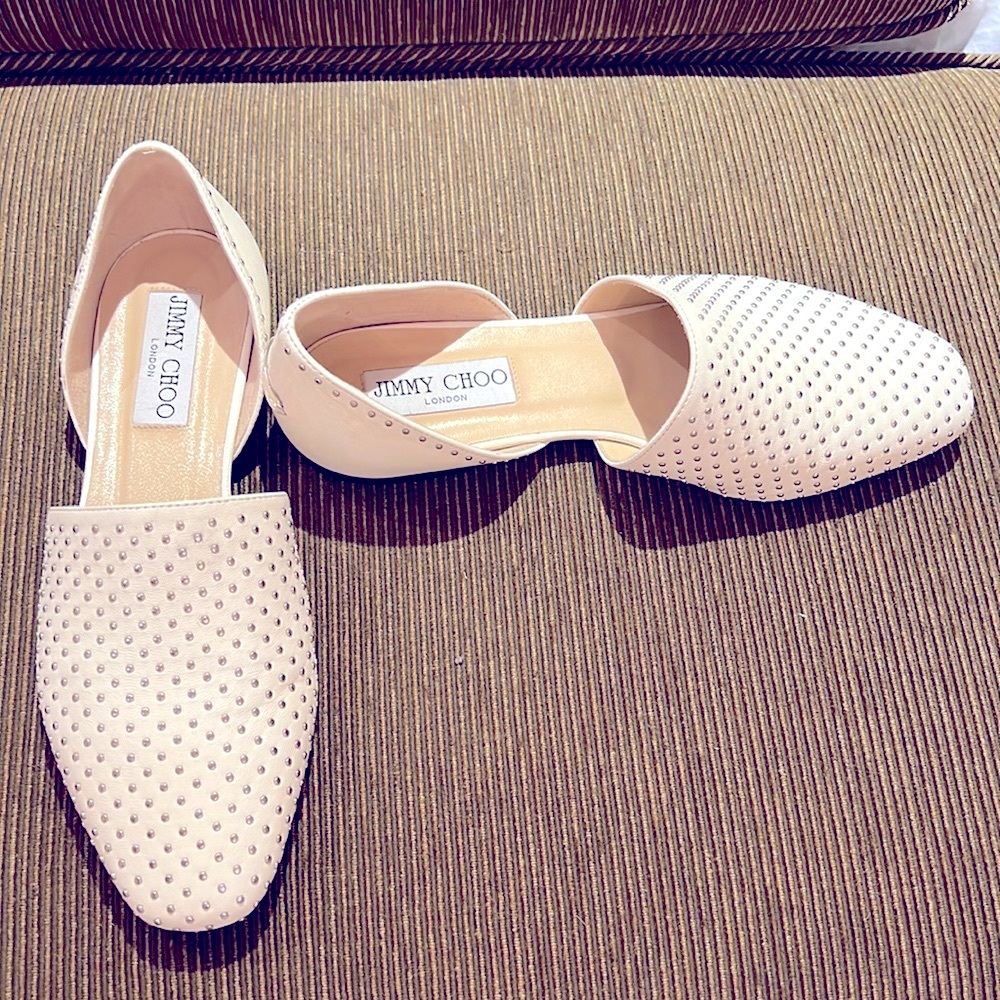 Jimmy Choo New Flats. Color White / Silver. Made in Italy. 
Size EU 36